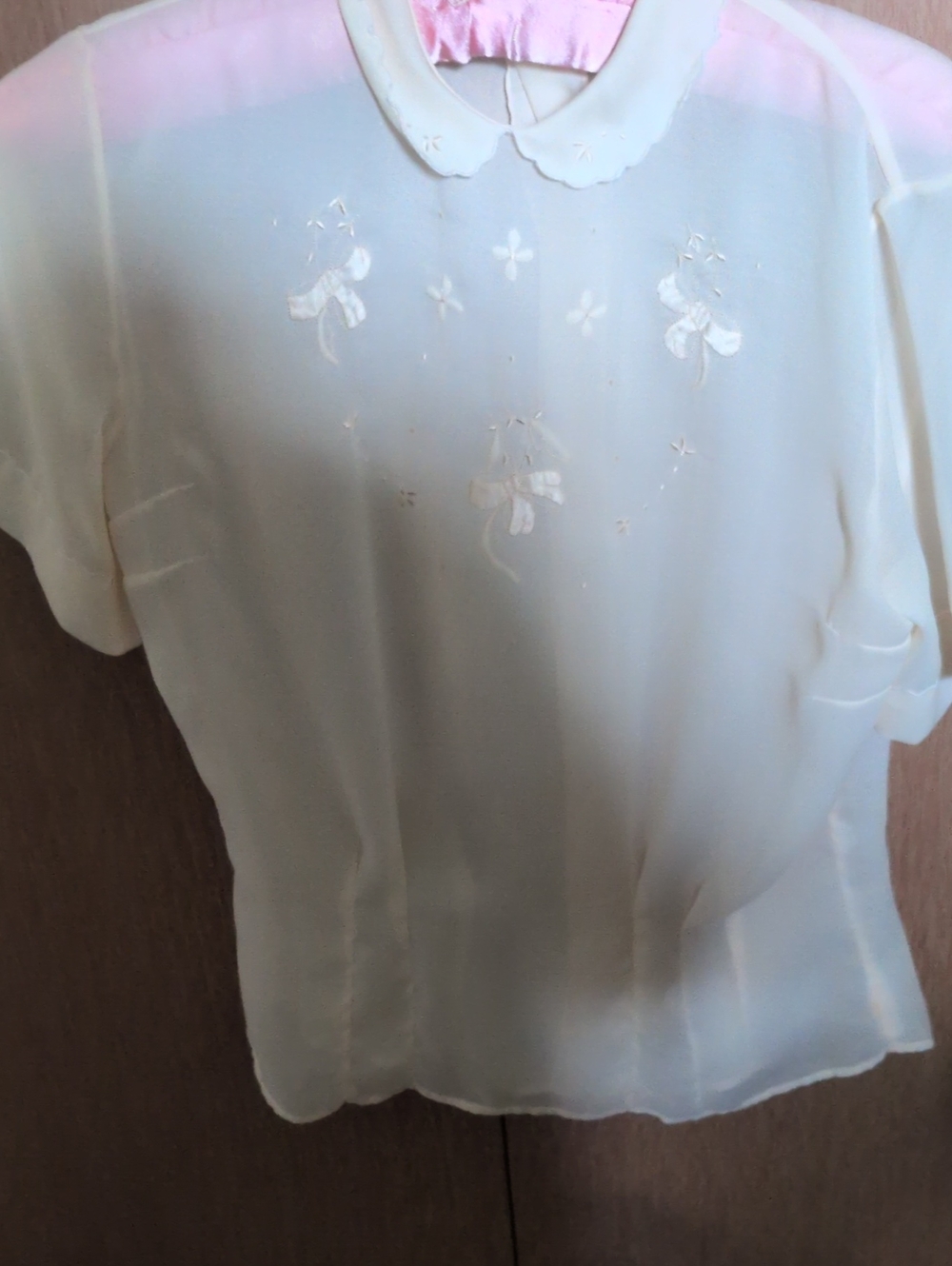 Classic Embroidered Cream Women's Blouse - See Photo For Brand